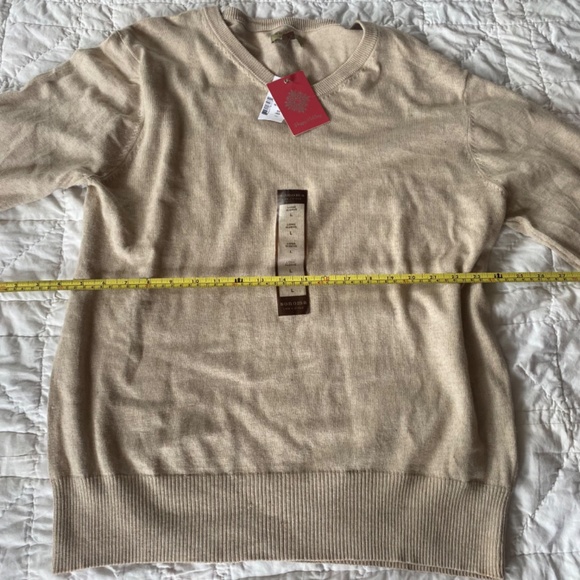NWT Men’s Large Sonoma Sweater Tan Knit V-Neck - Picture 2 of 5